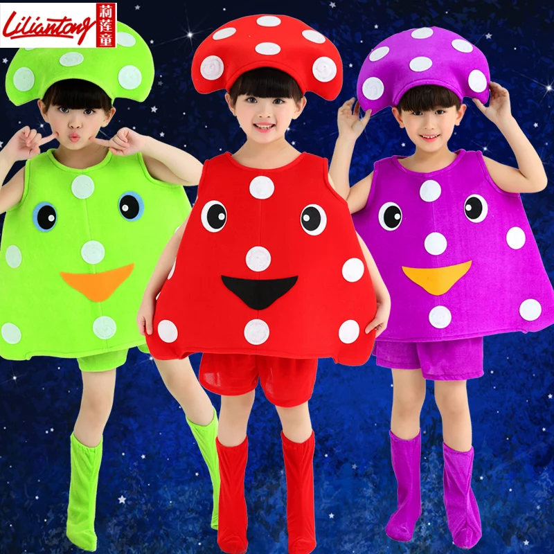 Enfants de maternelle groupe fruits des plantes et légumes champignon costumes dans Chinois Danse Folklorique de Nouveauté \u0026 Usage Spécial sur