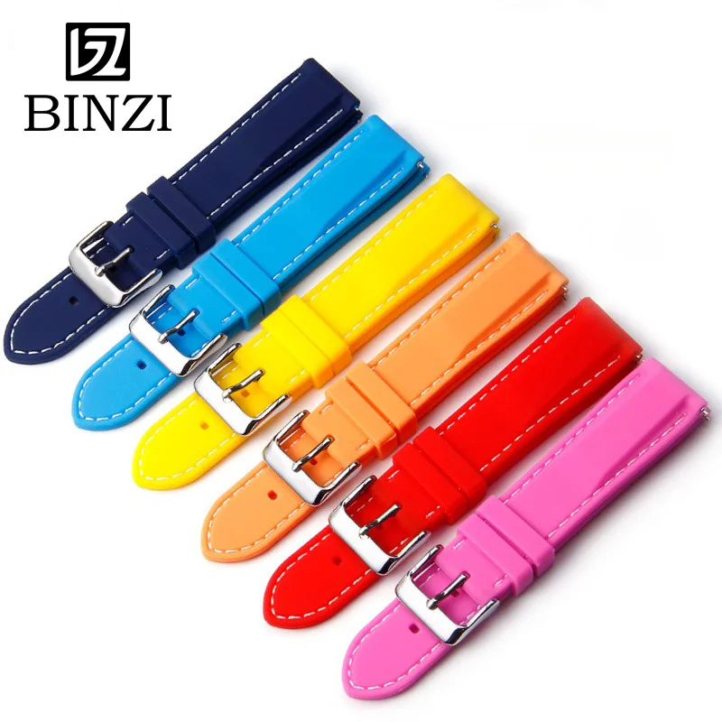 

New High Quality Watches Band Colorful Silicon Rubber Soft Watchband Watches Strap Belt Sport Waterproof 18mm 20mm 22mm 24mm