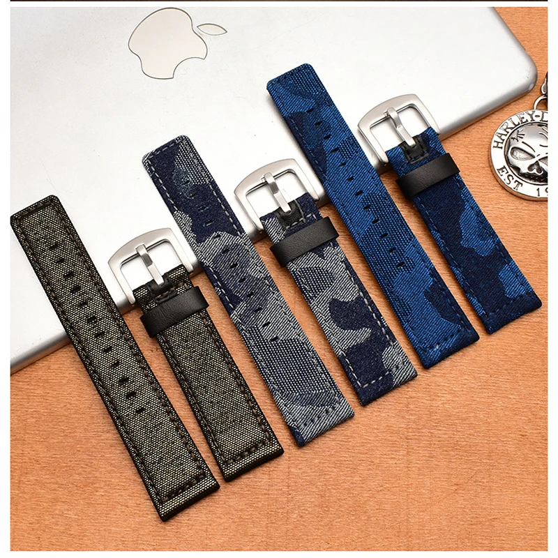 

Nylon Watch Straps Camouflage Belt Strap 22mm 24mm Stainless Steel Watch Accessories for Men Woman Watch Band