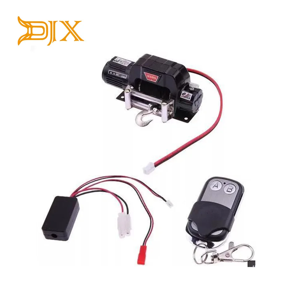 RC Car Metal Winch + Wireless Remote Receiver for 1:10 RC Crawler Car Axial SCX10 RC4WD D90 Traxxas TRX-4