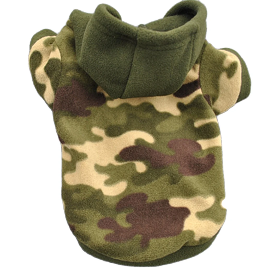 Winter Pet Dog Fleece Clothes Puppy Dog Warm Hoodie Vintage Military
