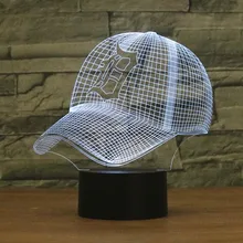 Detroit Tigers Baseball Cap Equipo de Luz 3D Sombrero Luz de Noche Led lámpara de Mesa Lámpara para Niños Durmiendo Luz Iluminan Juguete