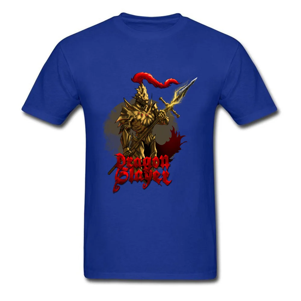 Dragon Slayer Ornstein Tops T Shirt Newest O-Neck Hip hop Short Sleeve 100% Cotton Men T Shirt Geek Tshirts Wholesale Dragon Slayer Ornstein blue