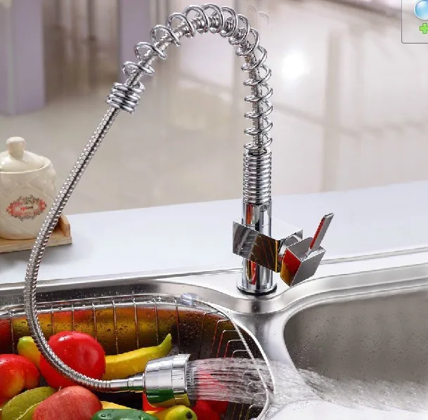 BECOLA Brand Design classic kitchen faucet Brass Chromed single handle single hole pull out swivel the