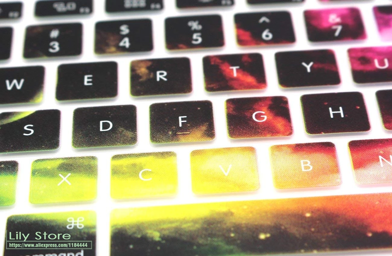 Цветной чехол для клавиатуры Nebula Galaxy Starry силиконовый MacBook Air 13 3 Pro 15 с или w/out