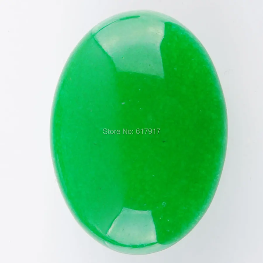 

RONGZUAN Free Shipping Natural Green Jades Gem Stones Oval Beads Cabochon CAB No Drill Hole 30x40x8mm Jewelry Making 1PCS TU3151