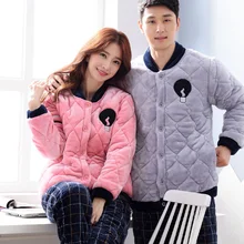 Фланелевый пижамный комплект для взрослых, женская зимняя Пижама для пары, костюмы для влюбленных, комплекты одежды, повседневная домашняя одежда