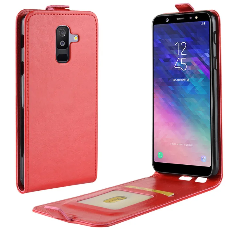 Откидной Вертикальный чехол книжка для samsung Galaxy A6 плюс 2018 6 0 дюймов телефонные