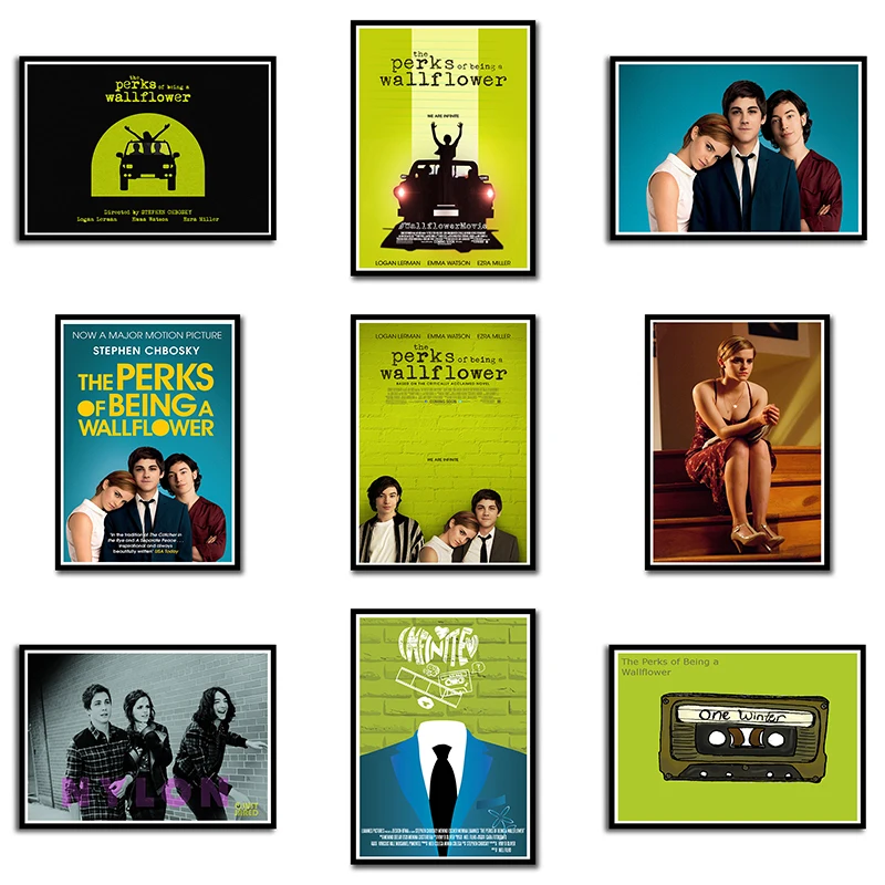 Плакаты с изображением надписью The Perks of Be a Wallflower белая крафт-бумага наклейки на