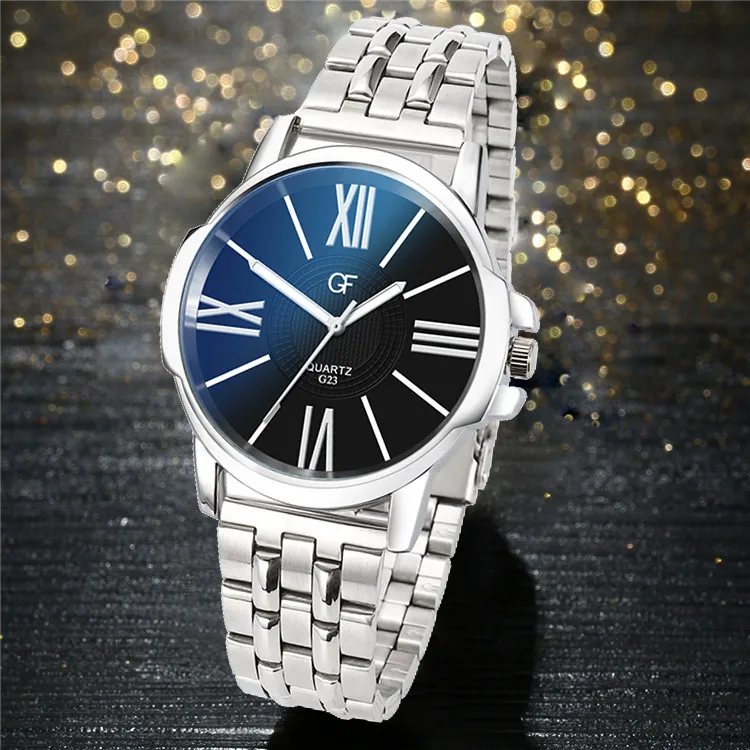 

Men Watches Fashion High-end Quartz Letter Steel With Pointer Light Series Male Clock Men Watch Metal Zegarek Meski 2019 W620