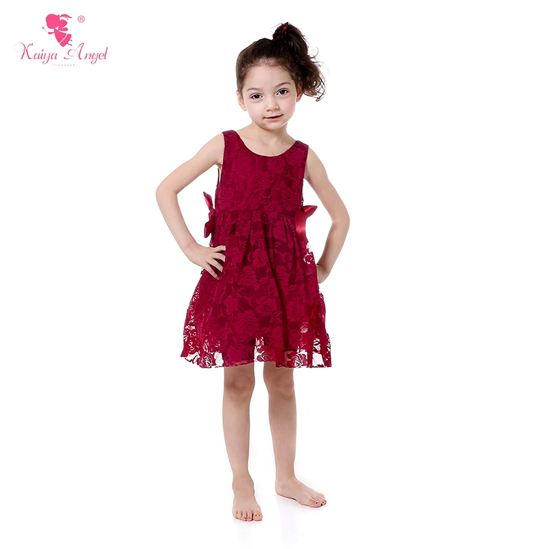 Buy 2017 New Styles Summer Spring Girl Dress Burgundy