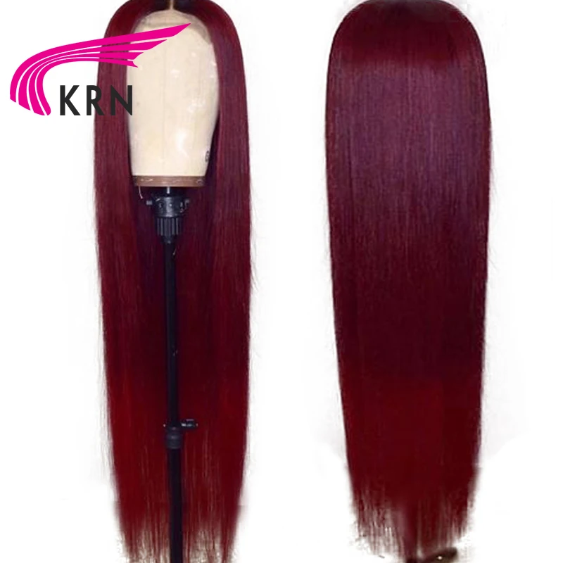

Burgundy Straight Pre Plucked 13x6 Deep Parts Lace Front Human Hair Wigs Ombre Remy Hair Glueless Brazilian Wigs 180 Density