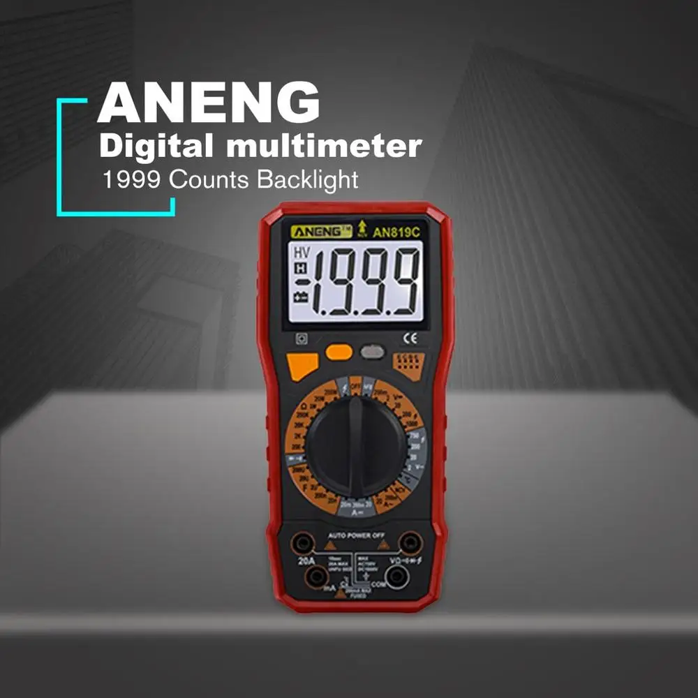 

AN819C NCV Digital LCD Multimeter AC DC Diode Triode Ohm Temp Tester