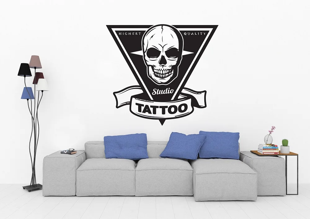 Tattoo Shop Salon Logo Wall Decal Art studio Vinyl Sticker Tattoo Salon Window Sticker Wall Decor 2WS8