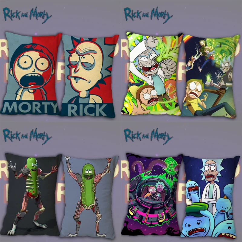 16x24&quot Anime Rick and Mori Pickle Waist Cushion Pillow Case Cover Home Decor Costume Hot |
