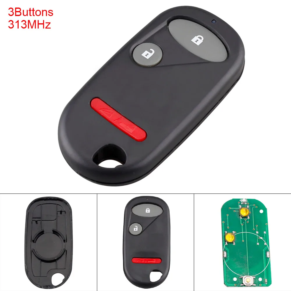 

313.8MHz 3 Buttons Keyless Remote Car Key Fob Shell Case OUCG8D-344H-A for 2005 2006 2007 2008-2011 Honda