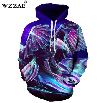 

Cool Eagle 3D Brand Hoodies Animal Printed Sweatshirts Men Women Pullover Hooded TrAutumn Fashion Casual Plus-Size S-6XL