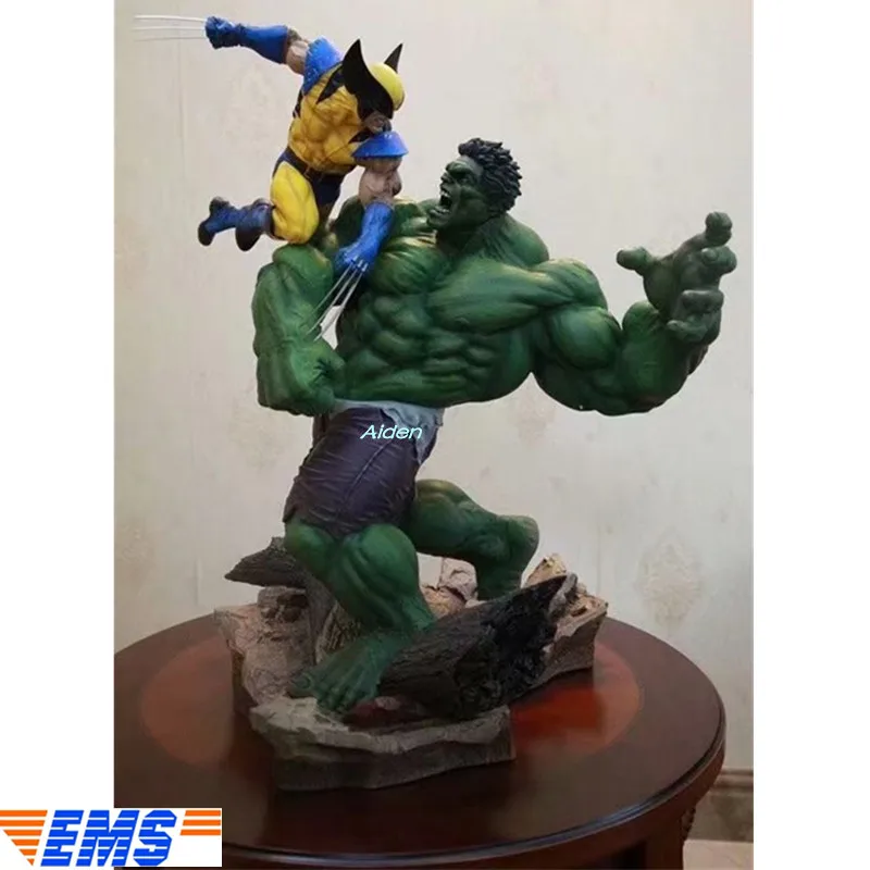 

14" Avengers Infinity War Superhero Statue Wolverine VS Hulk Bust Full-Length Portrait PVC Action Figure Toy BOX 36 CM Z311