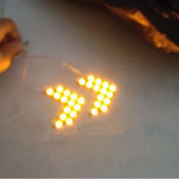

2pcs Car LED Arrow Rear View Mirror Turn Lights 12V Indicator Yellow Safety Marker Lamps Accessory Signal Lamp
