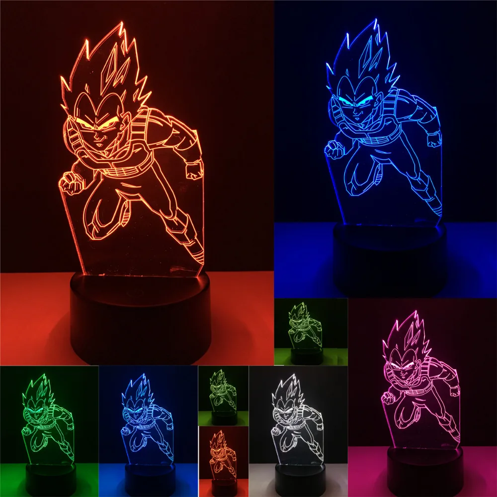 

Hot Anime Dragon Ball Z Son God Goku Action Figure Super Saiyan 7 Color Gradient Night Light Child Kids Baby Toy Fans Best Gifts