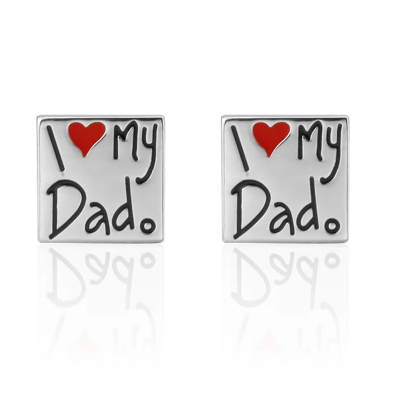 Luxury Men I LOVE MY DAD Cufflinks High Quality Lawyer Father's Day gift Cufflinks For Mens Shirt Cuff Links French Jewelry