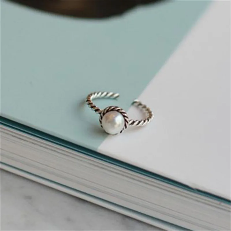 b127 2016 new fashion S925 pure silver restoring ancient ways is old natural freshwater pearl ring | Украшения и аксессуары