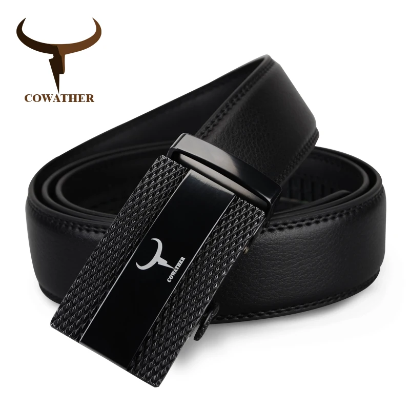 

COWATHER New design top cow genuine leather strap male belt automatic buckle belts for men good fashion waistband free shipping