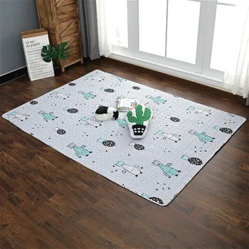 

Nordic cotton bedroom carpet baby crawling mat cotton tatami Moisture-proof blanket non-slip living room bedroom bedside rug