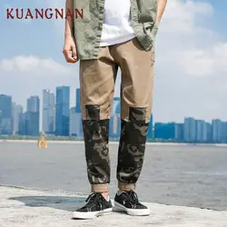 KUANGNAN Camo Мужские штаны для бега хип-хоп спортивные штаны камуфляжные брюки карго мужские 2018 японские уличные мужские брюки повседневные 5XL