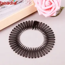 Модные 5 шт/партия пластиковые полный круг растягивающиеся гибкие расчески бант повязка на голову заколка для волос Инструменты для мытья лица аксессуары для волос