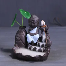 Курильница для благовоний горелки Лотос пруд чудес маленький монах Творческий декоративная керамика фиолетовый; песок курильница