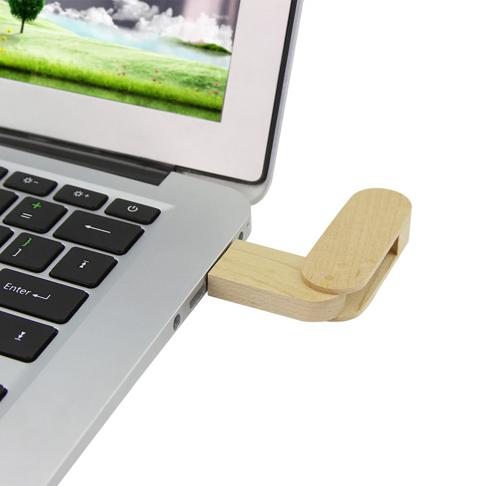 wooden ellipse usb flash drive