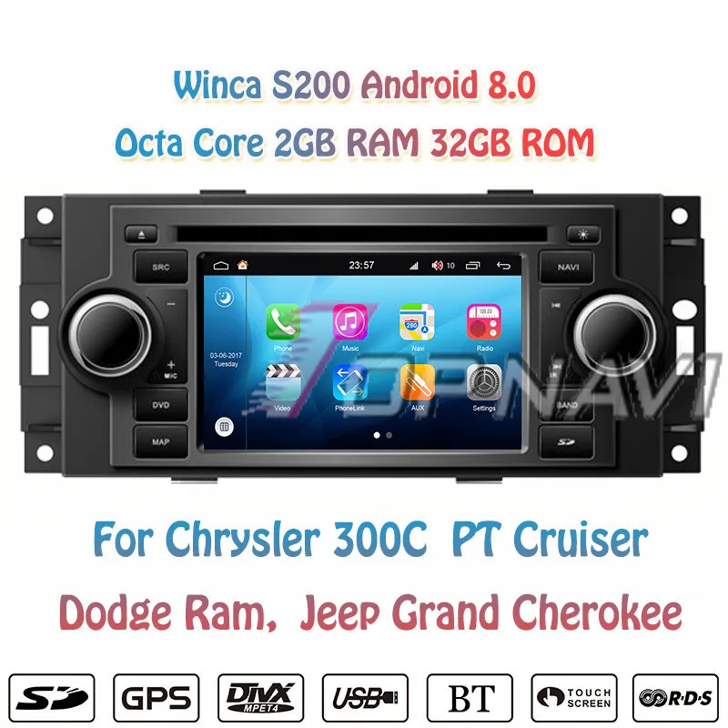 Flash Deal Topnavi 5" S200 Android 8.0 Car DVD Multimedia Auto Player for Chrysler 300C PT Cruiser Dodge Ram Jeep Grand Cherokee Stereo GPS 12