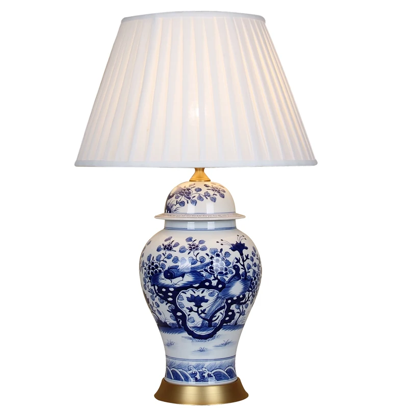 Vintage chinese bedroom living room wedding table lamp Jingdezhen porcelain ceramic table lamp art book table lamp (3)