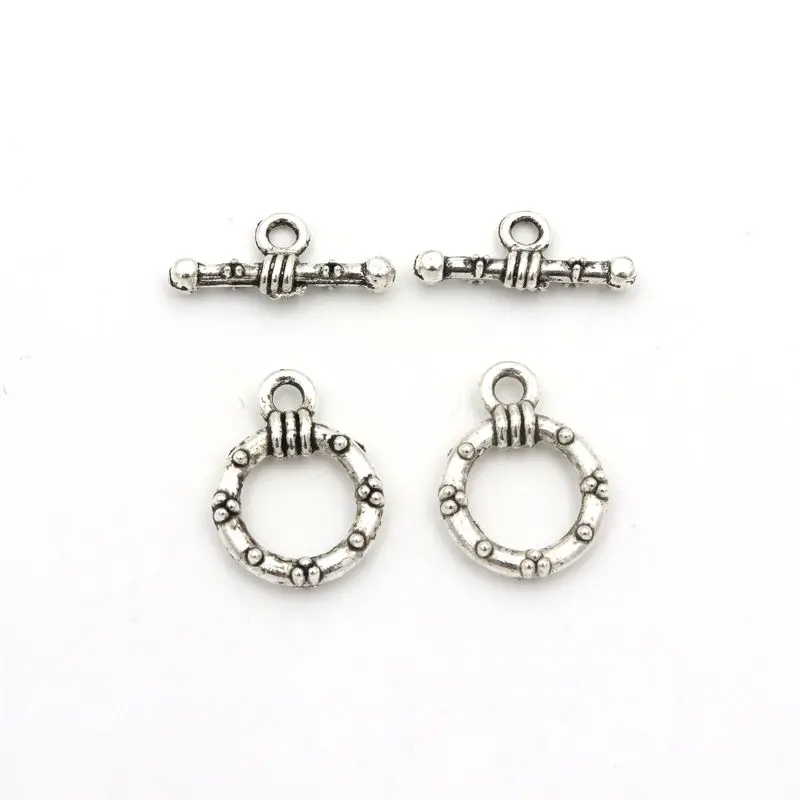 

10 sets/lot Round Antique Gold Silver Bronze OT Toggle Clasps For Jewelry Making Diy Bracelet Needlework Accessories Wholesale