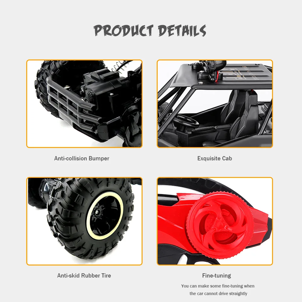 Flytec 6026 1:12 2.4G 4WD High Speed Climbing Car Racing RC Buggy Model Toy