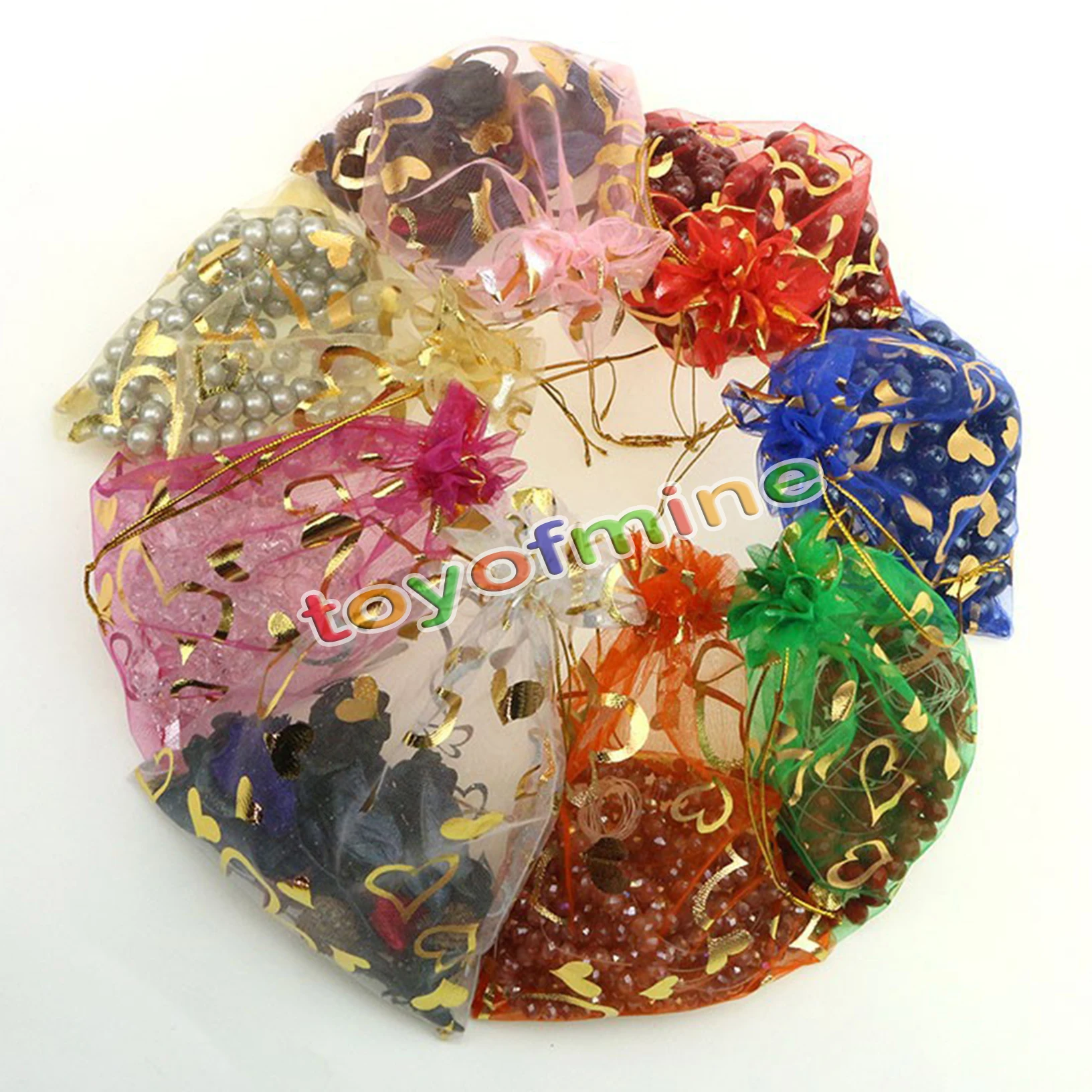 50pcs/lot Wholesale Organza Bags 9x12 cm Wedding Pouches