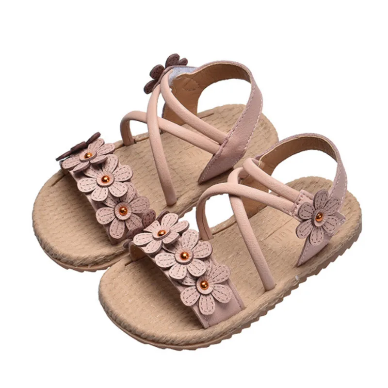 

2019 Hot Sale Baby Girl Sandals Fashion Flower Girls Summer Shoes Toddler Kids Flat Sandals Size 21-30
