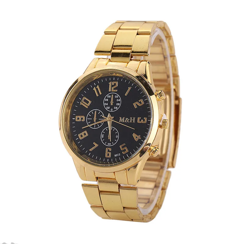 Fashion Watches Mens Black Stainless Steel Sport Analog Quartz Wrist Watch Casual Male Clock Men Wristwatch
