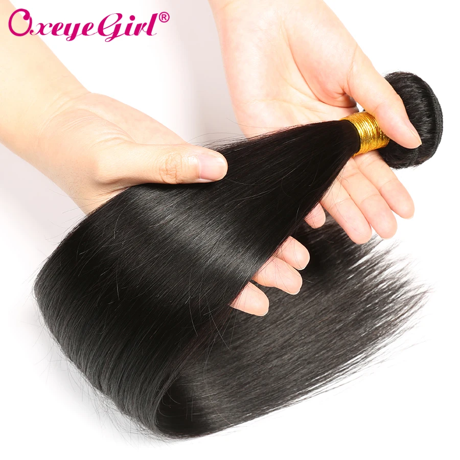 Oxeye girl Связки малайзийских волос прямые волосы пучки 100% человеческих волос расширение 1 4 3 Связки 10 "-28" натуральный цвет не Реми