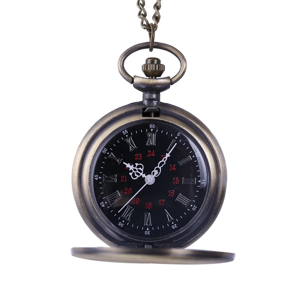 

Vintage2019 Hot Pocket Watches Charm Black Unisex Fashion Quartz Pocket Watch Women Man Necklace Pendant with Chain Gifts PPN