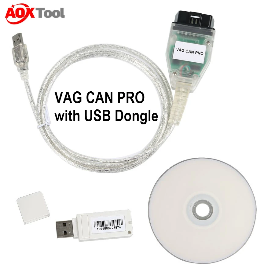 Заводская цена для VCP VAG CAN PRO FULL PACKET BUS+ UDS+ K-LINE S.W V 5.5.1 с USB Dongle - Цвет: With USB Dongle