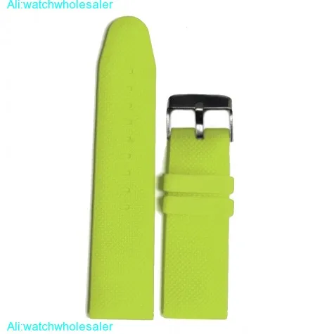 26mm Neon Green Color Silicone Jelly Rubber Unisex Watch Band Straps WB1062G26JB