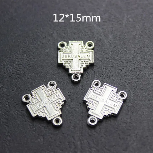 

Bulk lot 100pcs metal Jerusalem catholic rosary centerpiece 12x15mm for DIY making rosary jewelry accessory,CP023