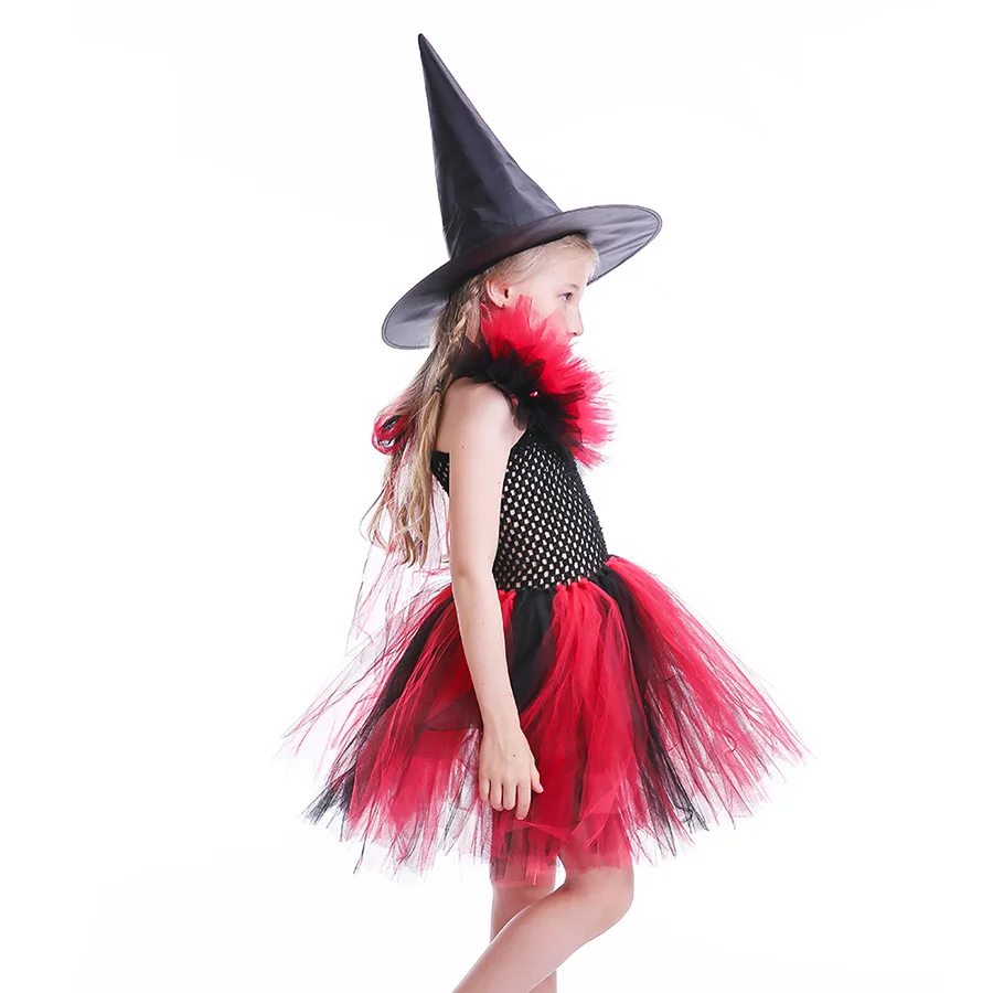 Halloween Christmas TUTU Dress Girls Clothing TUTU Princess Photo Prop with Witch Hat Kids (7)