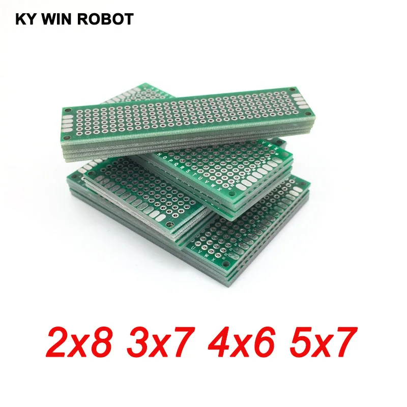 20 шт. 5x7 4x6 3x7 2x8 см Pcb Двусторонняя Медь прототип универсальный печатной платы для Arduino