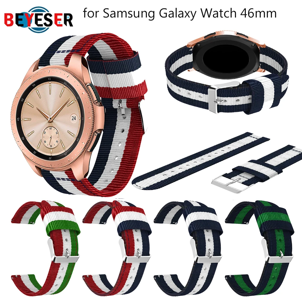 Nylon Sport Strap band 22MM watch For Samsung Galaxy Watch 46MM smart Bracelet Replacement Wristband Adjustable | Электроника