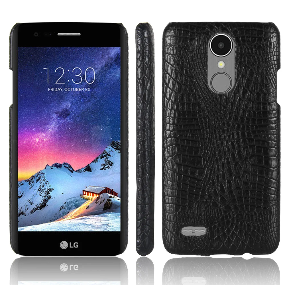 

For LG K8 2017 X240 X 240 Case Crocodile Pattern Hard PC+PU Leather Surface Back Cover Hard Phone Case for LG K8 2017 X240 5.0