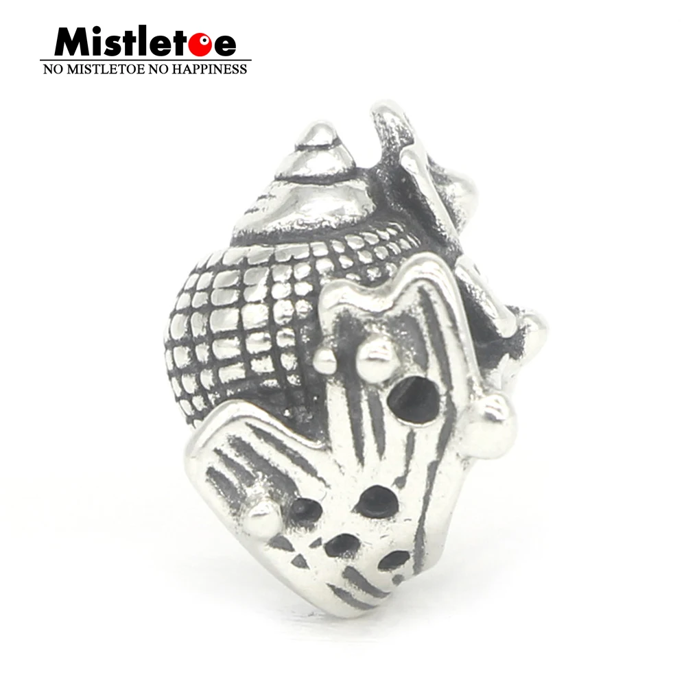

Mistletoe Jewelry Genuine 925 Sterling Silver Hiding Conch Charm Bead Fit European Troll 3.0mm Bracelet