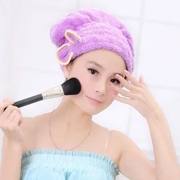 

Microfiber Magic Hair Fast Dry Towel Cap Bath Wrap Twist Hat Bowknot Soild Quick Dry Cap Head For Women Ladies Bath Tools